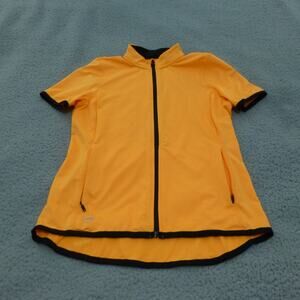 Lauren Ralph Lauren Active Shirt Womens Small Full Zip Cycling Pockets Orange